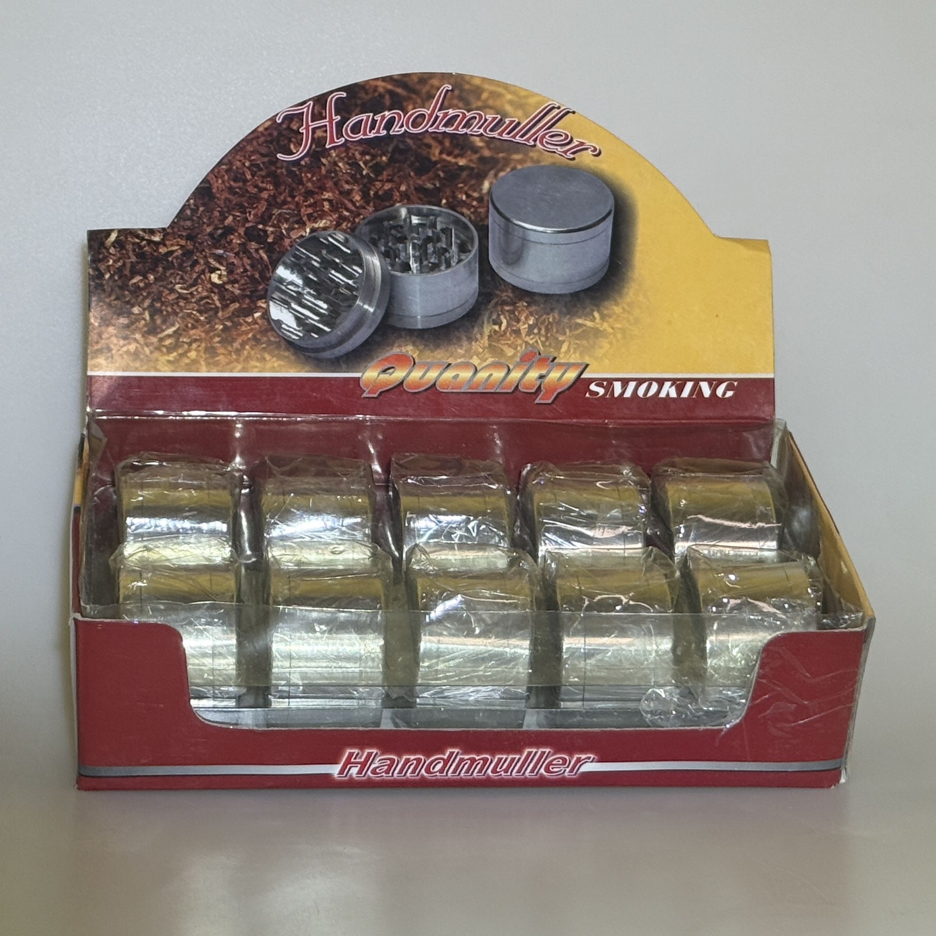 Spice Grinder Metal Aluminum 10 Pack Retail Package