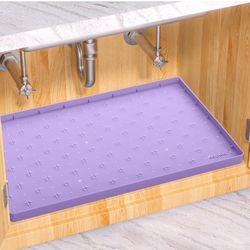 Under Sink Mat for [22" x 14"] Cabinet, Upgraded Silicone Waterproof Mat