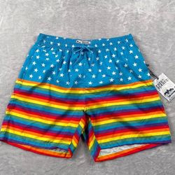 Men’s Free Planet swim trunks rainbow size XL