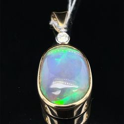 14KT Yellow Gold Opal Pendant 4.50g I-1036