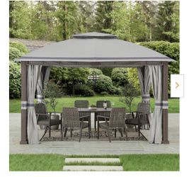 New SummerCove Fiona 11 ft. x 13 ft. Gray 2-tier Gazebo