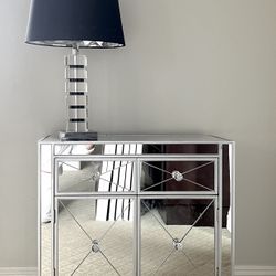 SET OF 2 | Two mirrored double-door cabinets / nightstands