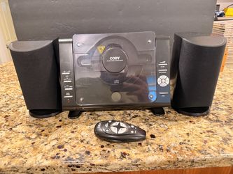 Coby CX-CD377 CD/Stereo System With Stand, Speakers & Remote TESTED