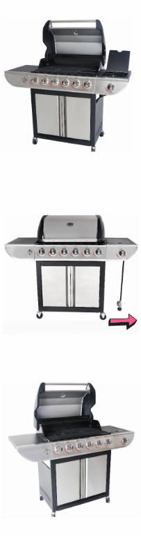 NEW In Box Gas Grill Patio Bbq Side Burner Stainless Steel Cooking Barbecue Food Heavy Duty Powerful Outdoor Backyard Window Shelves Home *↓READ↓*