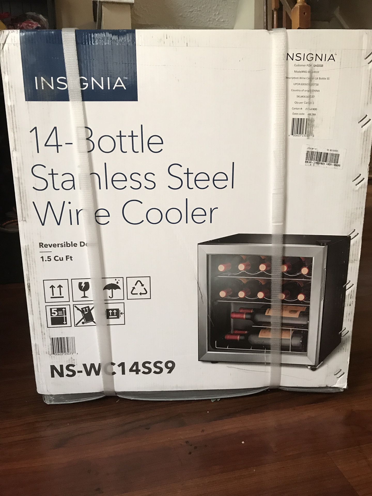 Brand new 14 bottle stainless steel wine cooler