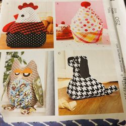 McCall's M6414 Sewing Pattern Crafts Cupcake Dog Hen Owl