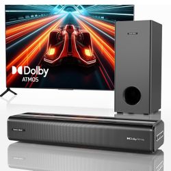 Sonic Blast Sound Bar with subwoofer for Smart TV Dolby Atmos 2.1CH Wireless Bluetooth 3D Surround Sound Soundbar Deep Bass Adjustable Home Theater Su