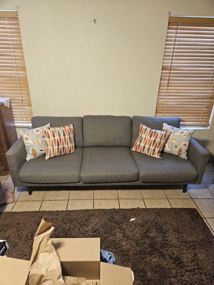 Mid Century Modern Style Couch And Love Seat Set 