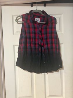 Harley-Davidson Sleeveless Plaid Button-Up Shirt