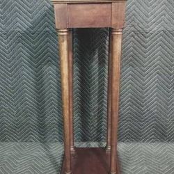 Tall Narrow Hard Wood Column Plant Stand Side Table Bombay Company