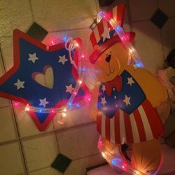 Indoor Outdoor Patriotic 4th Of July Independence Day Plug In Light Up Decoration 