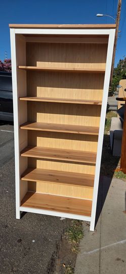 HEMNES
Bookcase, white stain/light brown