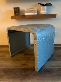 Coaster Furniture Gray Galvanized Metal End Table – Industrial Rustic Style