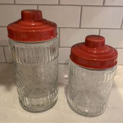 Vintage glass canisters