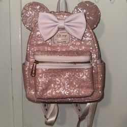 Pink Disney Loungefly sequin Backpack 