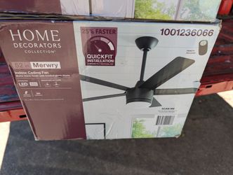 52-in Indoor Ceiling Fan With Light And Remote Matted Black Fast And Quiet