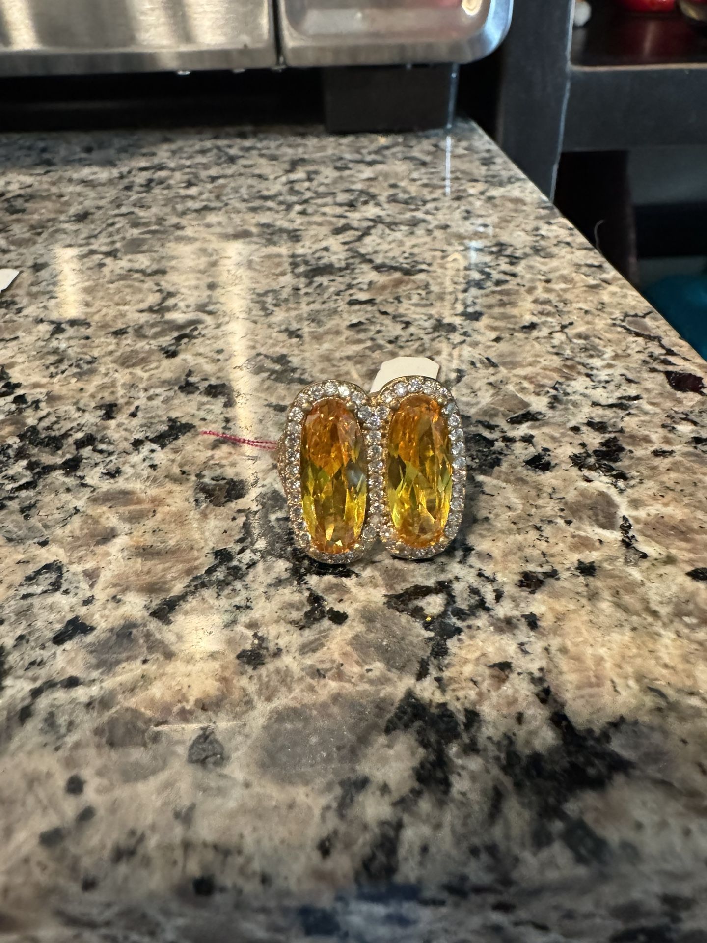 Faux Citrine&diamond Ring Sz. 7.75
