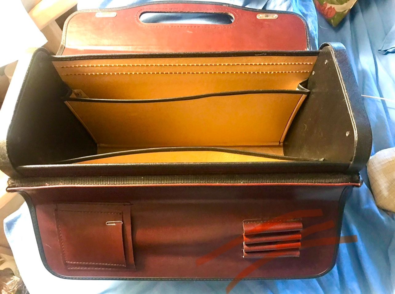 Law hard leather legal briefcase-LARGE 