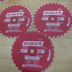 Diablo 3 Pack of 6-1/2 in. X 32 Tooth Wood & Metal Saw Blade D0632GP  3PK NEW