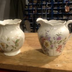 Vintage Ceramic Creamer and Sugar Bowl 