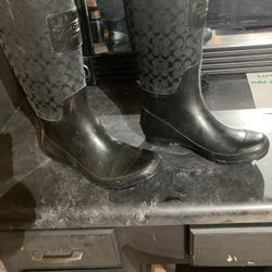 Coach Rain Boots  Size 8