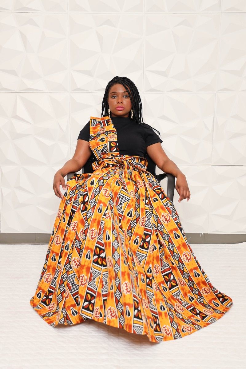 African Print Maxi Skirt 