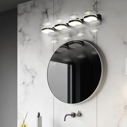 #423 Myhaptim Modern LED 4 Lights Vanity Light For Bathroom Modern Vanity Light Fixture Wall Sconce 26 Inch Natural White Light (Chrome)

