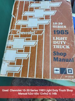 Used Chevrolet 10-30 Series 1985 Light Duty Truck Shop Manual h2cr 65s &KA5