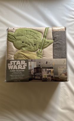 Lambs & Ivy Star Wars Classic 3-Piece Baby Crib Bedding Set - Yoda/Darth Vader