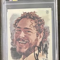 Post Malone Autograph Signed Topps Rookie Allen Ginter Rc Signed