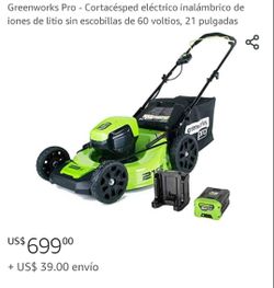 21 inc. Cordless Lawn Mower 60 volts