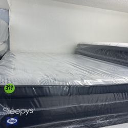 FULL SIZE SLEEPY’S EUROTOP MATTRESS & BOX SPRING BED SET