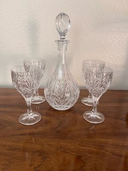 lmperial Estate Crystal Wine Decanter & Glasses
