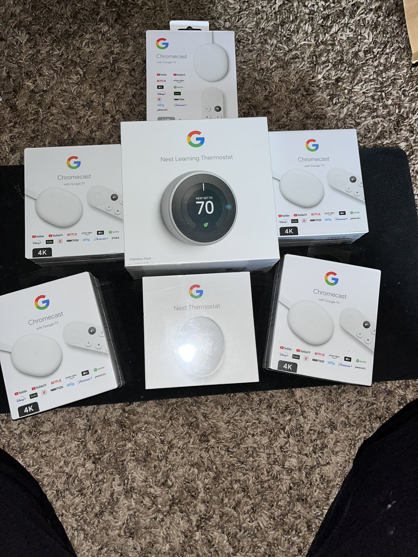 Google Chromecasts 4ks/Hd’s W Tv Google Thermostat 