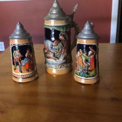 German Beer Steins/ No: 1821, 372, 1905