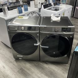 Samsung Platinum Front Load Washer And Electric Dryer Laundry Pair‼️