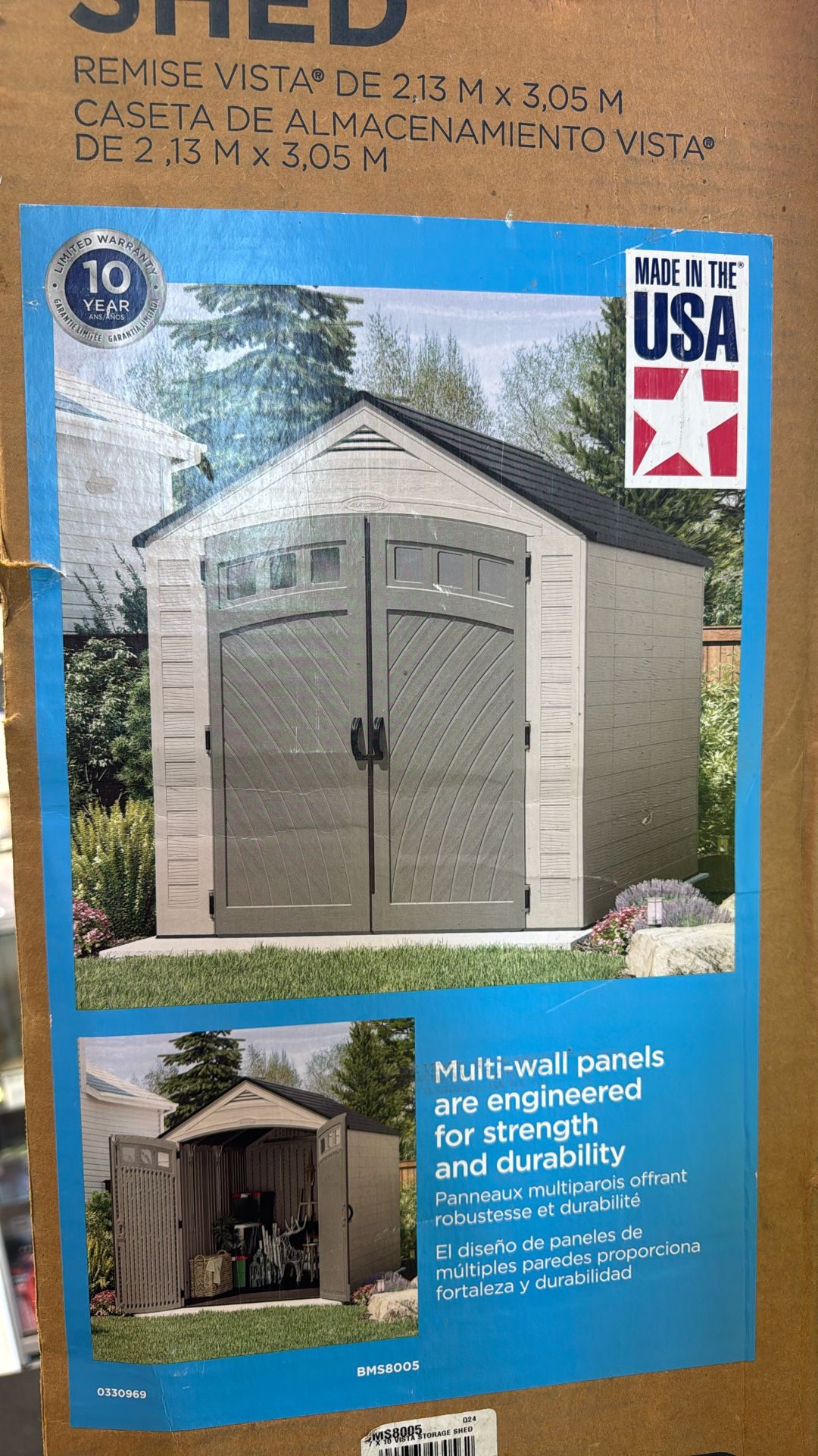 STORAGE SHED BRAND NEW IN BOX SUNCAST VISTA 7FT X 10 FT