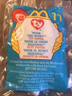 1999 Ty Teenie Beanie McDonalds Happy Meal Toy Nook the Husky #11