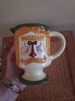 Vintage mustache man mug