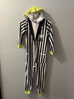 BEETLEJUICE COSTUME HOODED COSTUME FLEECE ONE PIECE PAJAMA SLEEPER FOR KIDS