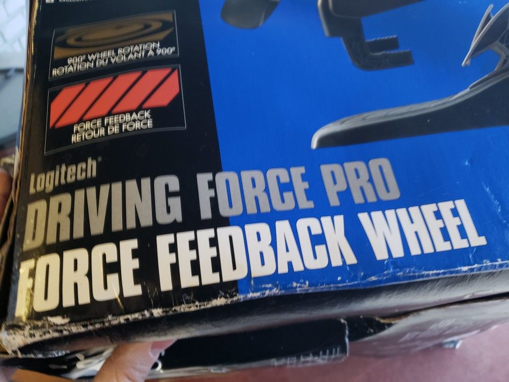 Logitech Driving Force Pro Feedback Steering Wheel Pedals E-UJ11 PC PS2 PS3  900 degrees for Sale in Arlington, TX - OfferUp