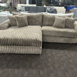 Mocha Brown Oversized Sectional couch 
