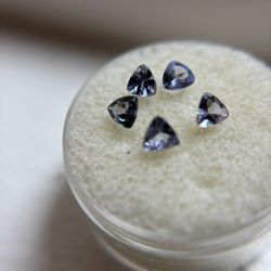 5 Suite Of Beautiful Lavender Tanzanite Trillion Gems
