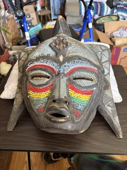3- Wooden Hand Carved African Masks