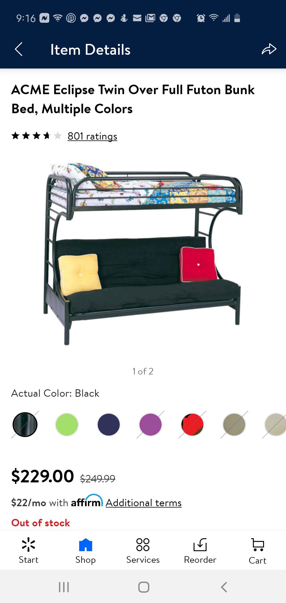 Futon bunk bed