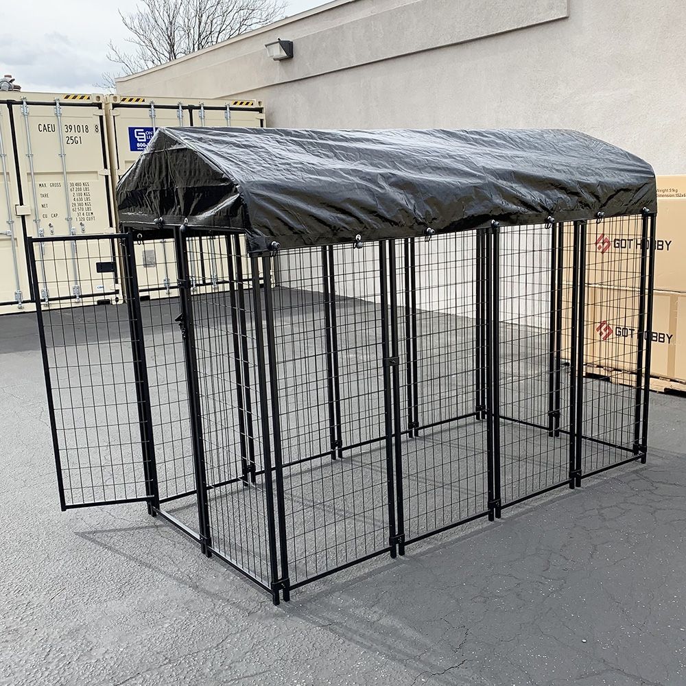 $230 (New) Large heavy duty kennel with cover dog cage crate pet playpen (8’l x 4’w x 6’h)
