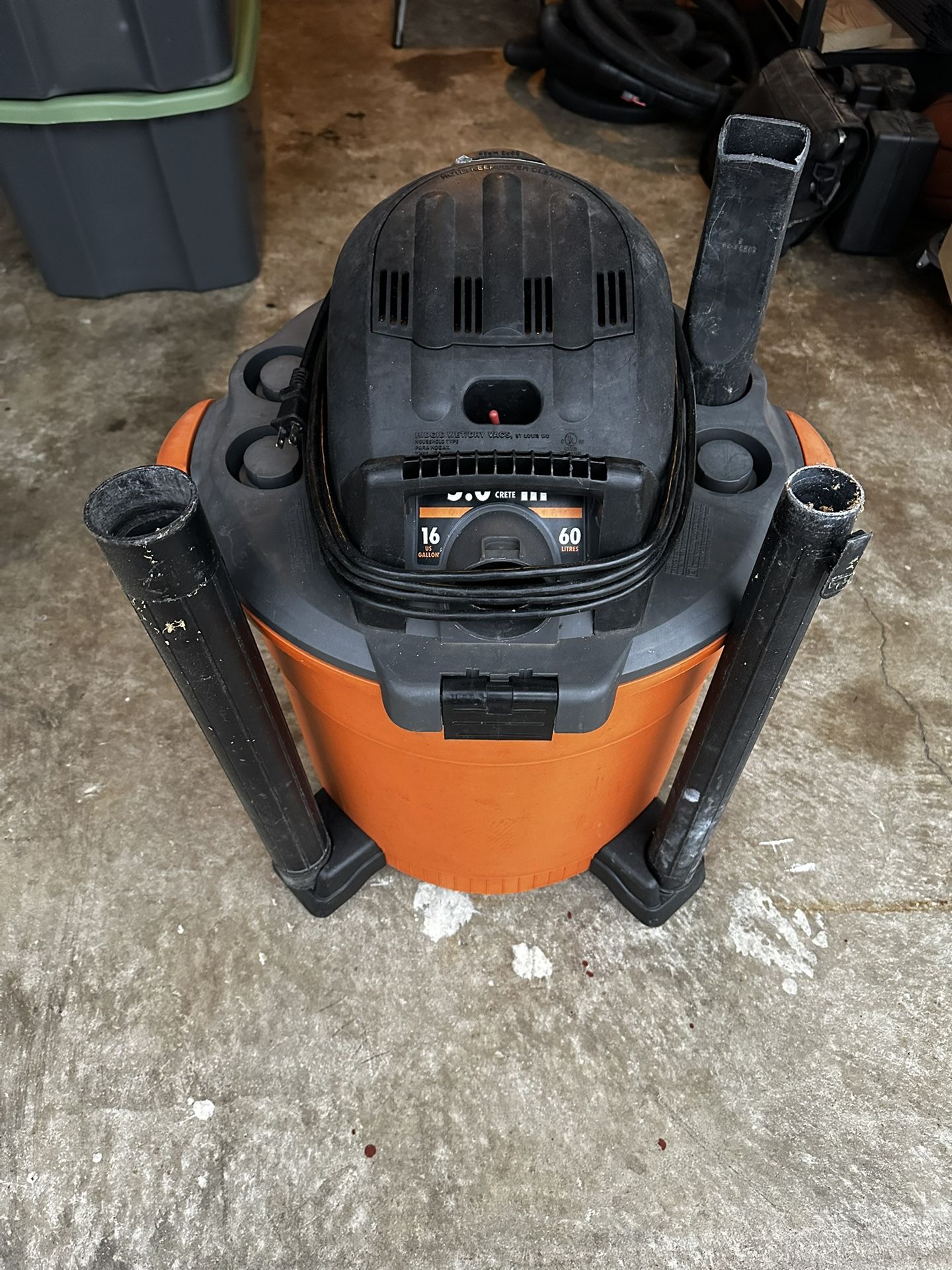 16 Gallon Ridgid Shop Vac