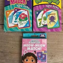 Child Card Games Crazy Eights Maonster Match etc All are COMPLETE $3 for All xox