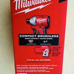 Milwaukee M18 18V Lithium-Ion Brushless Cordless 1/4 in. Compact Impact Driver (Tool Only)