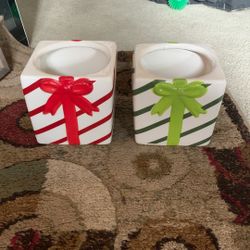 Two Gift Wrap Looking Houseplant Pots